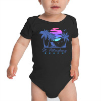 St. Petersburg Beach St Pete Florida Vacation Vintage Sunset Long Slee Baby Bodysuit | Artistshot