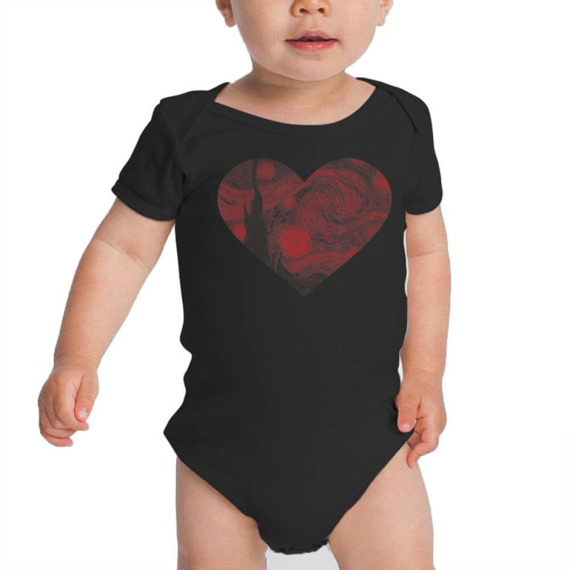 Starry Night Heart By Vincent Van Gogh Famous Painting Baby Bodysuit | Artistshot