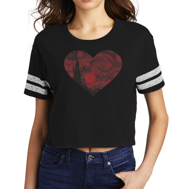 Starry Night Heart By Vincent Van Gogh Famous Painting Scorecard Crop Tee | Artistshot