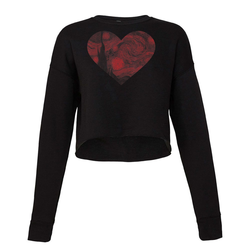 Starry Night Heart By Vincent Van Gogh Famous Painting Cropped Sweater | Artistshot