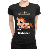 Unicorn Barbarian Fantasy D20 Tabletop Rpg Roleplaying Gamer Ladies Fitted T-shirt | Artistshot