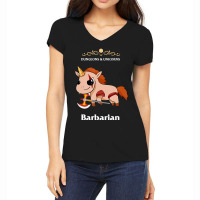 Unicorn Barbarian Fantasy D20 Tabletop Rpg Roleplaying Gamer Women's V-neck T-shirt | Artistshot