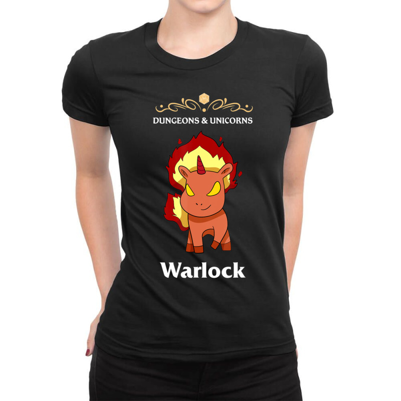 Unicorn Warlock Fantasy D20 Tabletop Rpg Roleplaying Gamer Ladies Fitted T-Shirt by hotoancuong | Artistshot