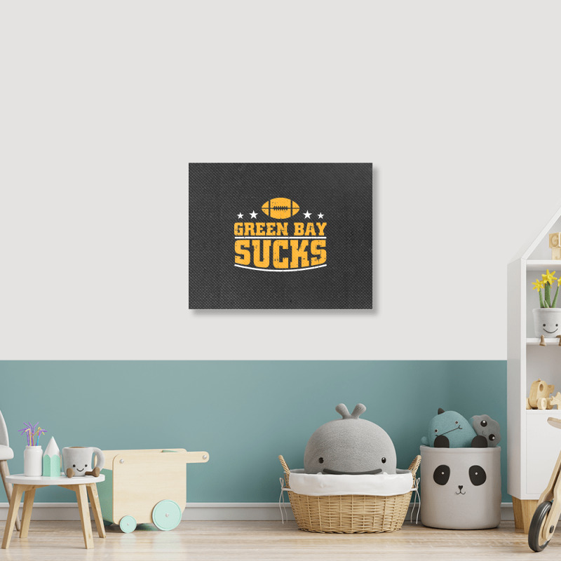 Green Bay Sucks Football Sarcastic Humor Landscape Canvas Print | Artistshot