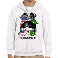 Womens Pakistani Girl Messy Bun Pakistan Heritage T Shirt Youth Zipper Hoodie | Artistshot