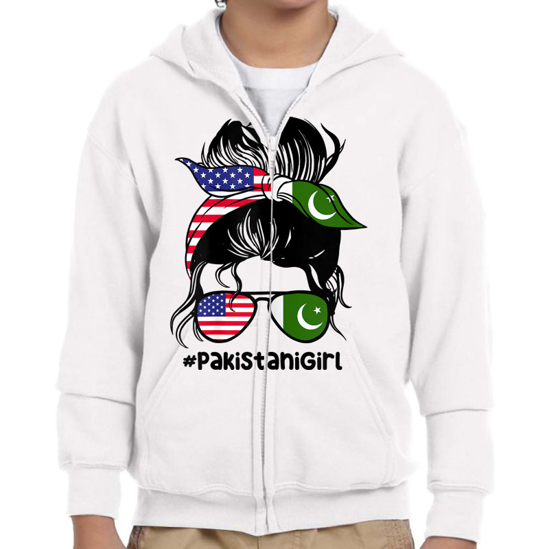 Womens Pakistani Girl Messy Bun Pakistan Heritage T Shirt Youth Zipper Hoodie by cm-arts | Artistshot