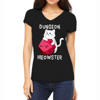 W20 Roll Dungeon Cat 20-sided Dice Kitten Role Play Game Women's V-neck T-shirt | Artistshot