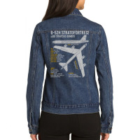 B-52 Stratofortress Blueprint American Bomber Ladies Denim Jacket | Artistshot