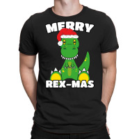 Merry Rex Mas Christmas T Rex Cartoon Sweatshirt T-shirt | Artistshot