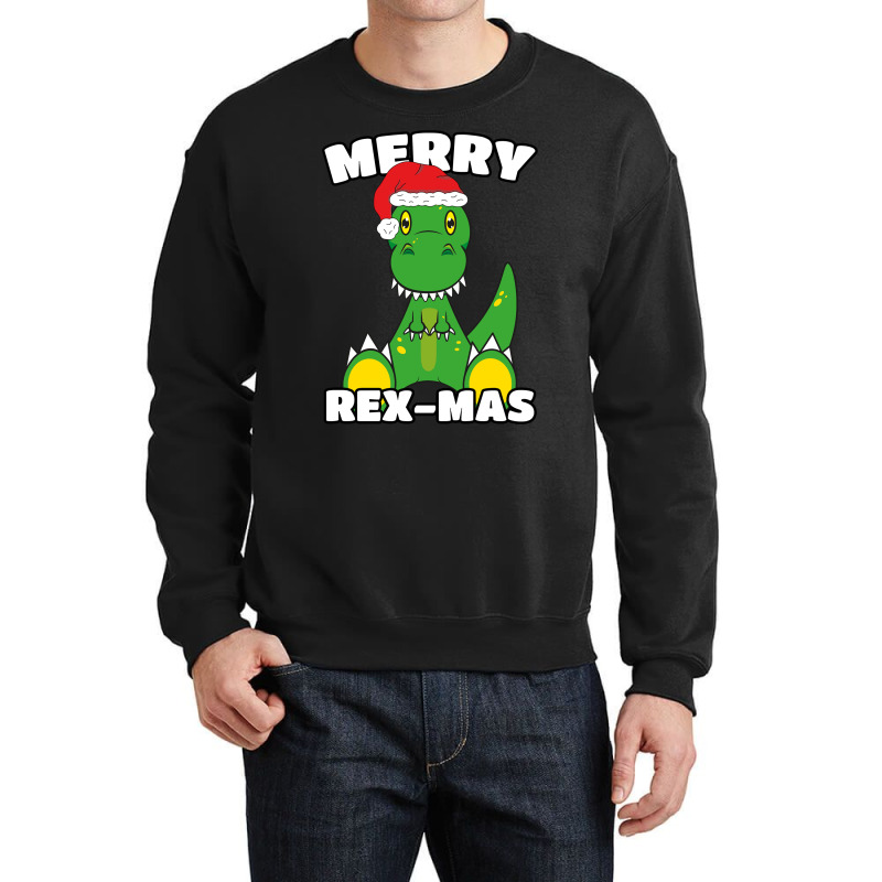 Merry Rex Mas Christmas T Rex Cartoon Sweatshirt Crewneck Sweatshirt | Artistshot