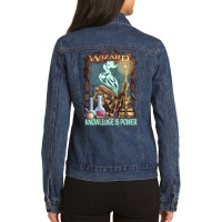 Wizard Knowledge Is Power Dragons D20 Rpg Gamer Ladies Denim Jacket | Artistshot