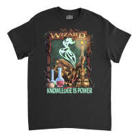 Wizard Knowledge Is Power Dragons D20 Rpg Gamer Classic T-shirt | Artistshot