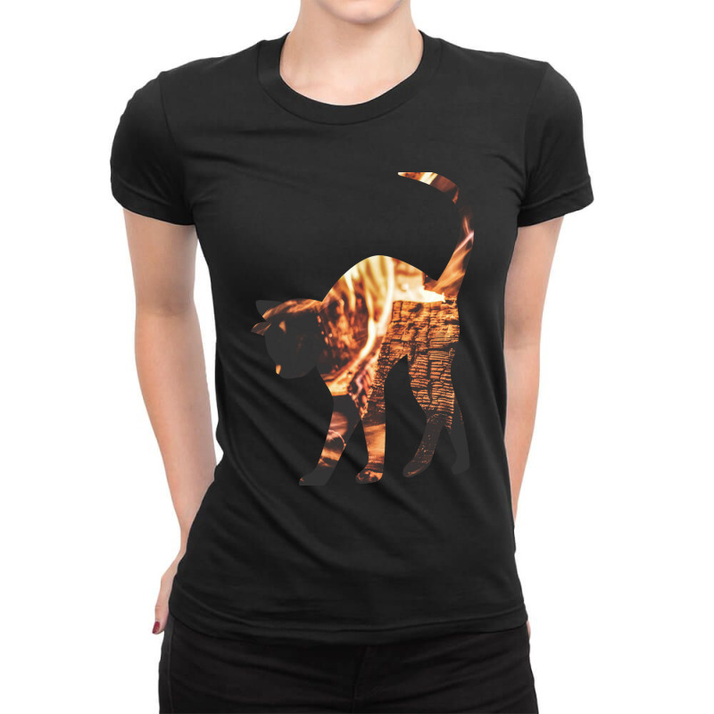 This Cat Is On Fire Ladies Fitted T-Shirt by RILEYALLEN | Artistshot