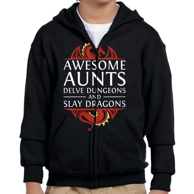 Womens Awesome Aunts Delve Dungeons And Slay Dragons Rpg Gaming V-neck Youth Zipper Hoodie by hotoancuong | Artistshot