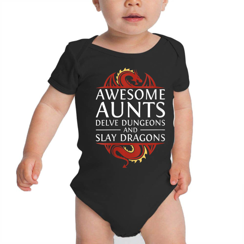 Womens Awesome Aunts Delve Dungeons And Slay Dragons Rpg Gaming V-neck Baby Bodysuit by hotoancuong | Artistshot