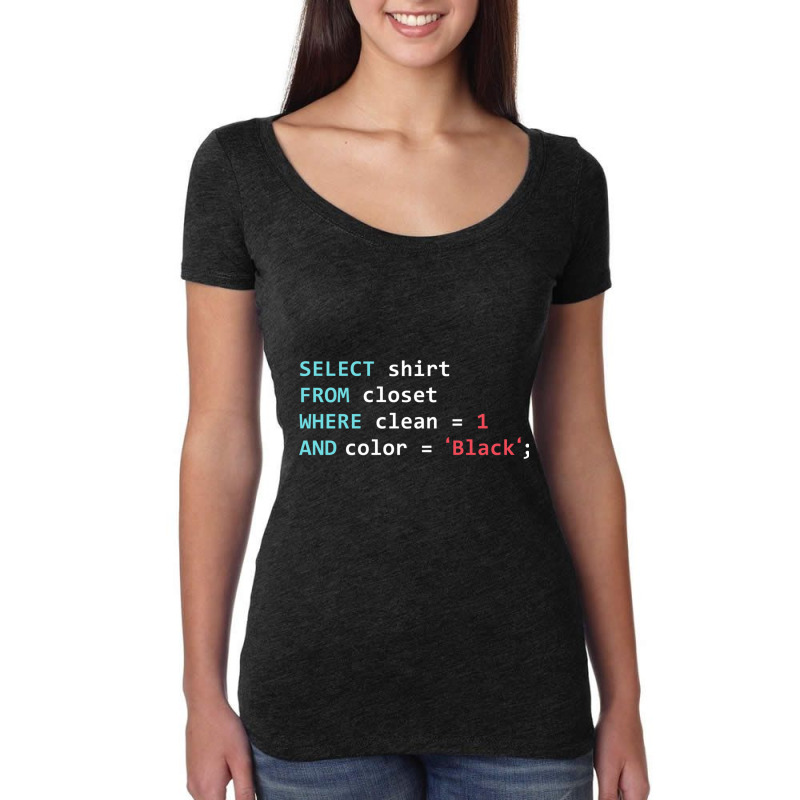 Programmer Sql Query Geek Database Coding Long Sleeve T Shirt Women's Triblend Scoop T-shirt by cm-arts | Artistshot