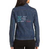 Programmer Sql Query Geek Database Coding Long Sleeve T Shirt Ladies Denim Jacket | Artistshot