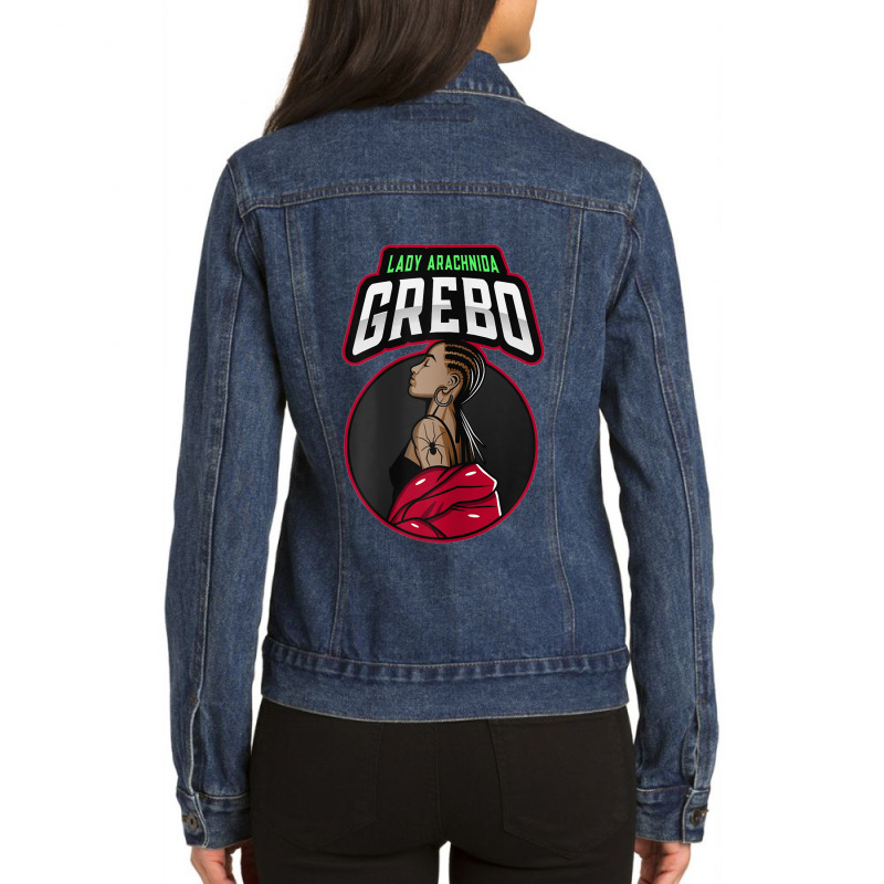 Womens Grebo Lady Arachnida, Liberian Superhero, African Ancestry Ladies Denim Jacket by RILEYALLEN | Artistshot