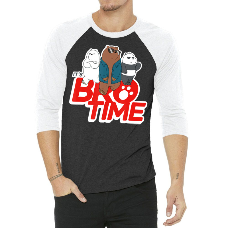 We Bare Bears Grizz Panda Ice Bear It's Bro Time 3/4 Sleeve Shirt by ngodieutrinh | Artistshot