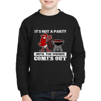 It's Not A Party Until The Wiener Comes Out Hot Dog Bbq Youth Sweatshirt | Artistshot