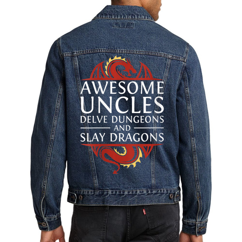 Womens Awesome Uncles Delve Dungeons And Slay Dragons Rpg Gaming V-nec Men Denim Jacket by hotoancuong | Artistshot