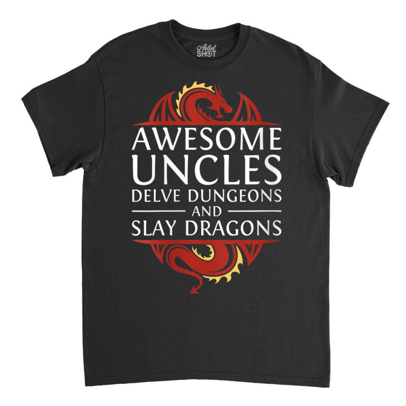 Womens Awesome Uncles Delve Dungeons And Slay Dragons Rpg Gaming V-nec Classic T-shirt by hotoancuong | Artistshot