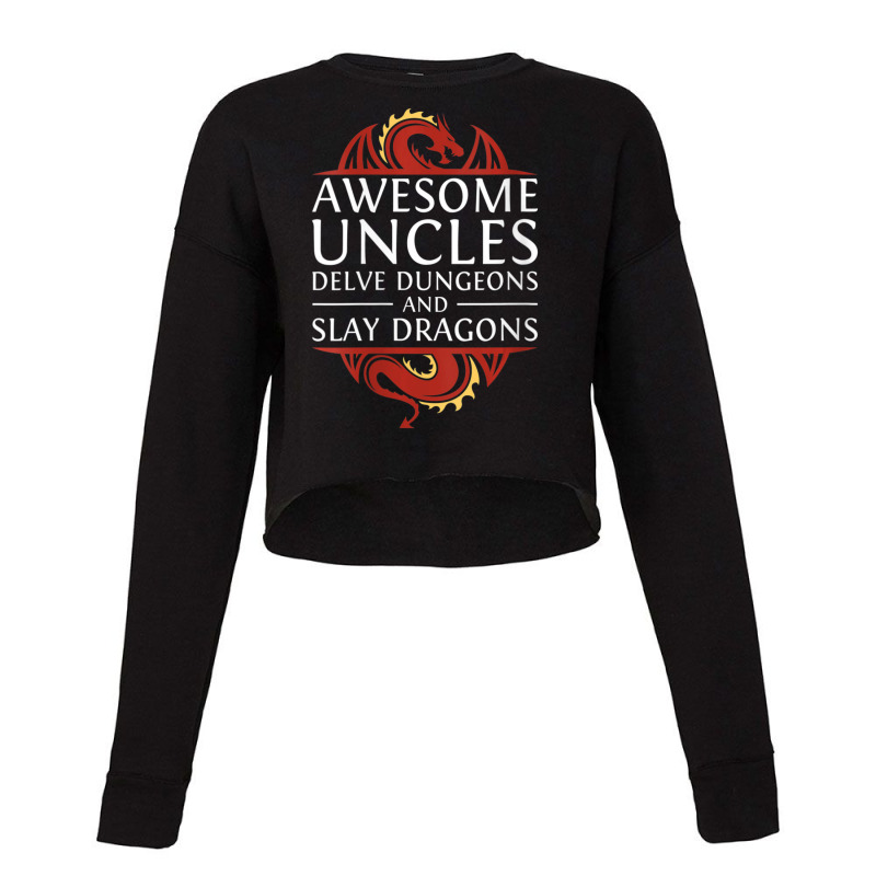 Womens Awesome Uncles Delve Dungeons And Slay Dragons Rpg Gaming V-nec Cropped Sweater by hotoancuong | Artistshot