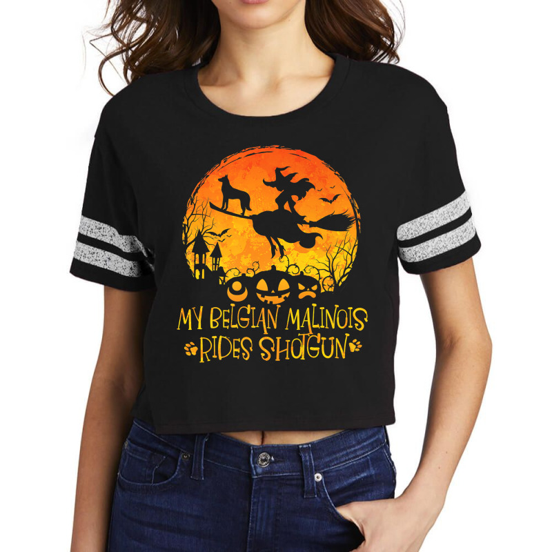 Halloween Belgian Malinois Rides Shotgun Funny Dog Lover Premium T Shi Scorecard Crop Tee by cm-arts | Artistshot