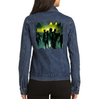 Zombies In A Rock Concert. Good Time For The Non Living T Shirt Ladies Denim Jacket | Artistshot