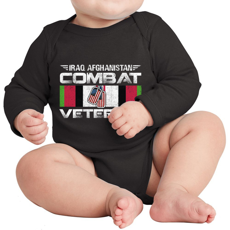 Iraq Afghanistan Combat Veteran Proud Army Military Vintage Pullover H Long Sleeve Baby Bodysuit by cm-arts | Artistshot