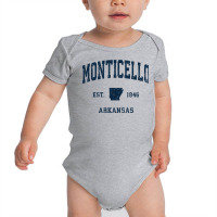 Monticello Arkansas Ar Vintage Athletic Navy Sports Design T Shirt Baby Bodysuit | Artistshot