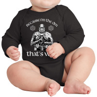 Womens Because I'm The Dm Dungeons Rpg Dice D20 Dragons Paladin V-neck Long Sleeve Baby Bodysuit | Artistshot