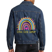 School Social Worker Rainbow Men Denim Jacket | Artistshot