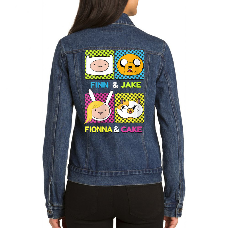 Womens Cn Adventure Time Finn & Jake Fionna & Cake Box Up Ladies Denim Jacket by ngodieutrinh | Artistshot