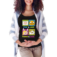 Womens Cn Adventure Time Finn & Jake Fionna & Cake Box Up Maternity Scoop Neck T-shirt | Artistshot