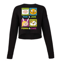 Womens Cn Adventure Time Finn & Jake Fionna & Cake Box Up Cropped Sweater | Artistshot