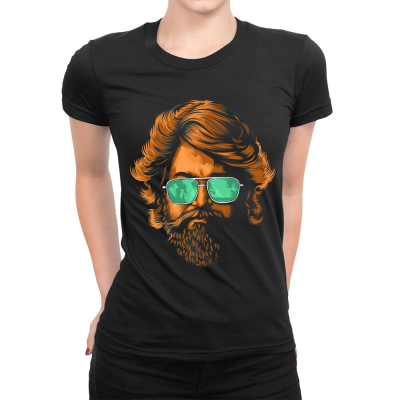 Kgf Yash Sandalwood Kannada Actor Ladies Fitted T-Shirt by RILEYALLEN | Artistshot