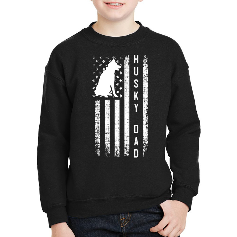 Mens Husky Lover Siberian Husky Dad American Flag Dog Lover Youth Sweatshirt by Konlasa6638 | Artistshot