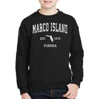 Marco Island Florida Fl Vintage Athletic Sports Design T Shirt Youth Sweatshirt | Artistshot