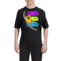 Womens Cn Adventure Time Jake Neon Faces Youth Tee | Artistshot