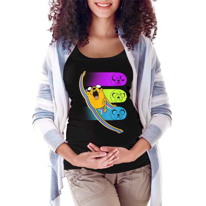 Womens Cn Adventure Time Jake Neon Faces Maternity Scoop Neck T-shirt by ngodieutrinh | Artistshot