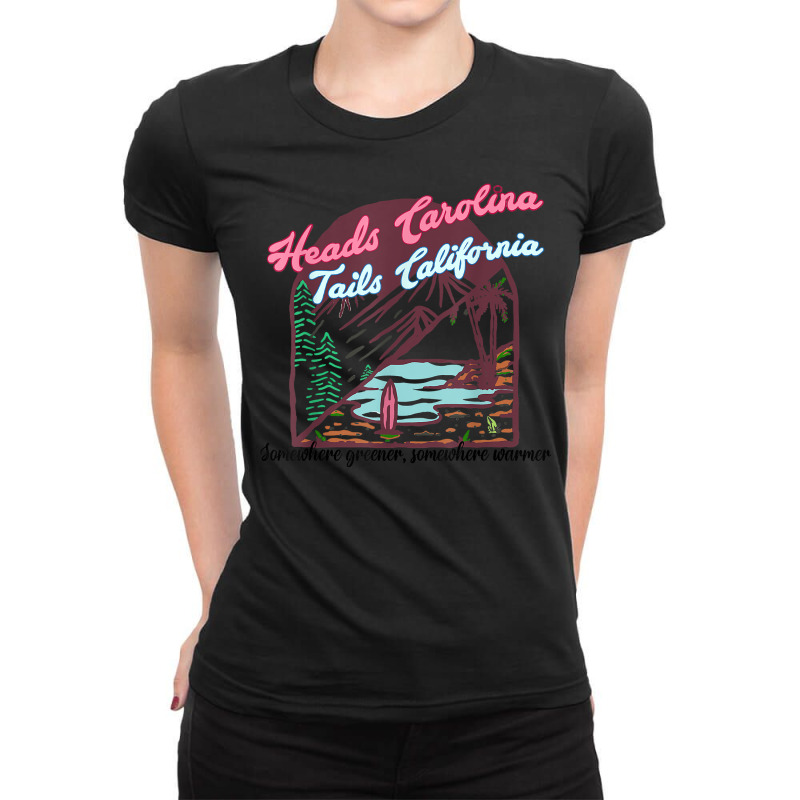 Heads Carolina Tail California Western Summer Beach Paradise T Shirt Ladies Fitted T-Shirt by cm-arts | Artistshot