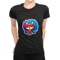 Chibi Fox Cute Chibi Anime Sticker Ladies Fitted T-shirt | Artistshot