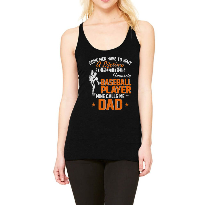 My Favorite Baseball Player Calls Me Dad Father's Day Racerback Tank by Kemriban527 | Artistshot