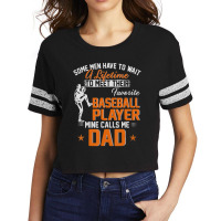 My Favorite Baseball Player Calls Me Dad Father's Day Scorecard Crop Tee | Artistshot