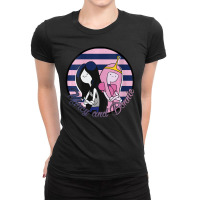 Womens Cn Adventure Time Marcy And Bonnie Striped Portrait Ladies Fitted T-shirt | Artistshot