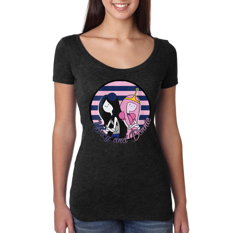 Womens Cn Adventure Time Marcy And Bonnie Striped Portrait Women's Triblend Scoop T-shirt by ngodieutrinh | Artistshot