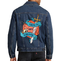 Womens Critical Hit Survivor The Dungeons And Slay Dragons Rpg V-neck Men Denim Jacket | Artistshot