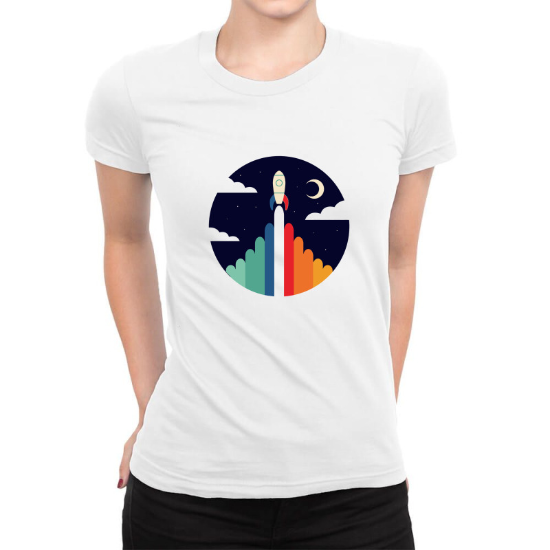 Space Travel Ladies Fitted T-Shirt by marceliana | Artistshot