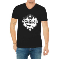 Adventure Awaits - White Version V-neck Tee | Artistshot